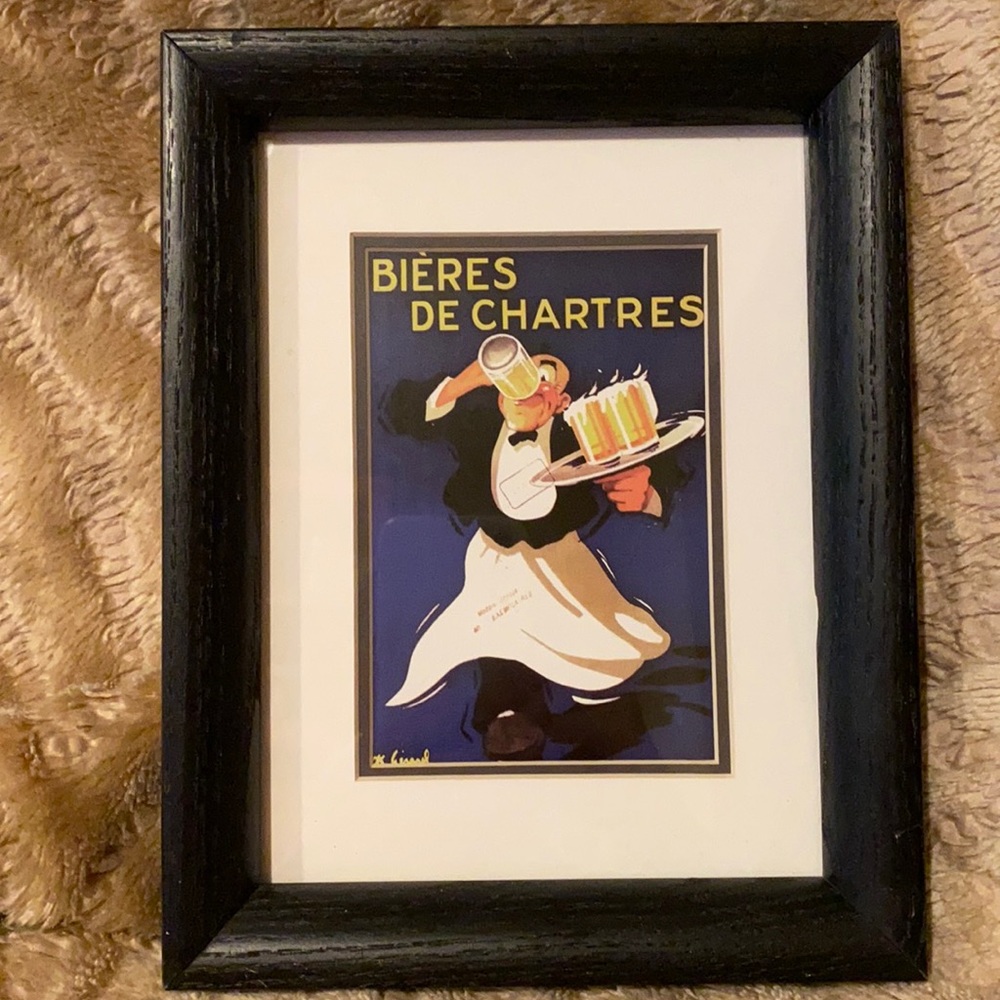 Vintage Bieres De Chartres Advertising Poster Framed Art - Picture 2 of 8